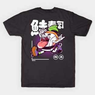 SALMON SUSHI JUMP (back print) T-Shirt